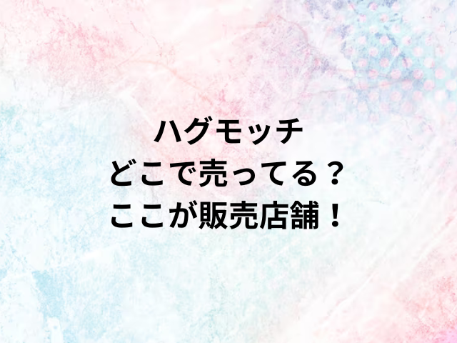 ハグモッチどこで売ってる？ここが販売店舗！