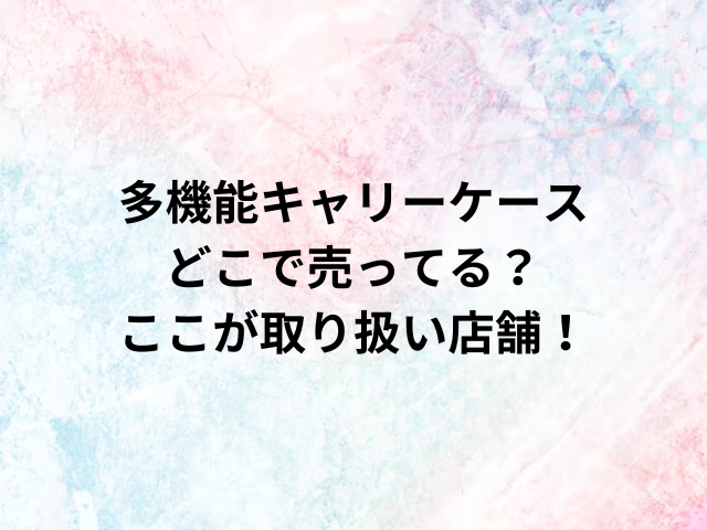 多機能キャリーケースどこで売ってる？ここが取り扱い店舗！