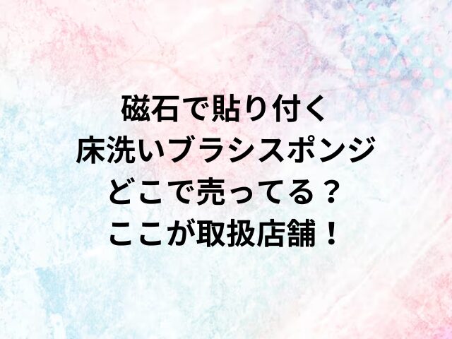 磁石で貼り付く床洗いブラシスポンジどこで売ってる？ここが取扱店舗！